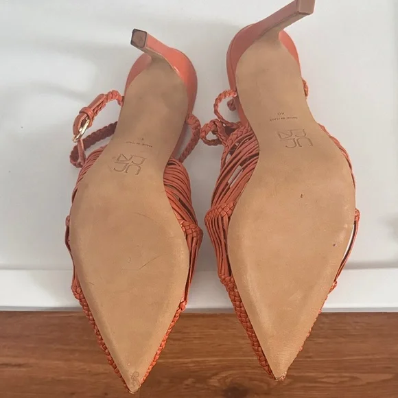 Elegant Women's Woven Heels - Orange - Picture 8 of 10